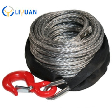 Synthetic electric winch rope for car